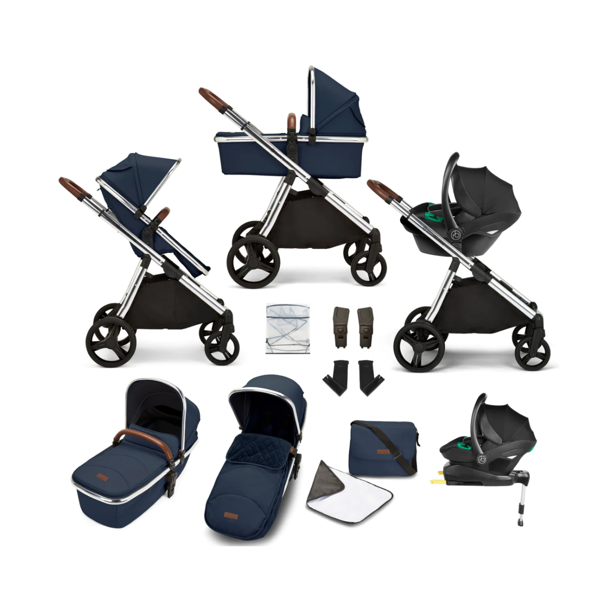 Ickle bubba Eclipse All in One I-Size Travel System with Stratus Car Seat and Isofix Base
