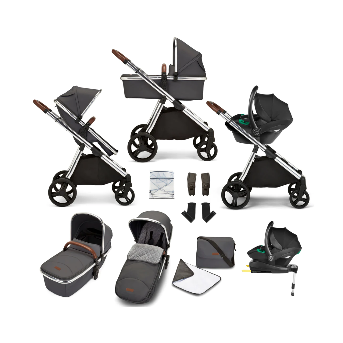 Ickle bubba Eclipse All in One I-Size Travel System with Stratus Car Seat and Isofix Base