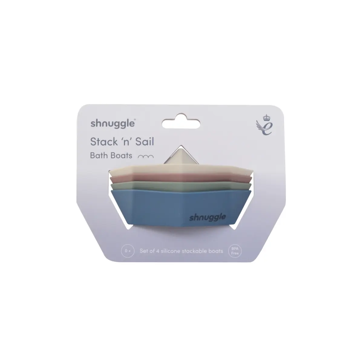 Image of Shnuggle Set of 4 Stack n Sail Bath Boat Toys