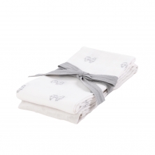Kiki & Sebby Bamboo Pack Of 2 Cotton Muslin Swaddle Blankets – Kiki & Sebby Logo/Grey