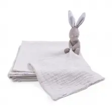 Kiki & Sebby Hop Hop Bunny Comforter Muslin Cloth - Grey