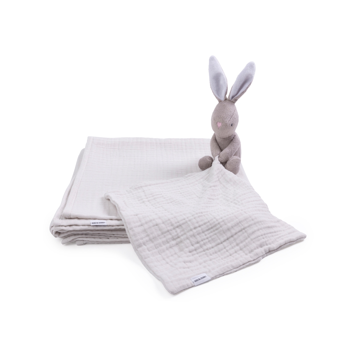 Kiki & Sebby Hop Hop Bunny Comforter Muslin Cloth