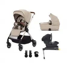 Silver Cross Dune With First Bed Folding Carrycot & Travel Pack - Stone