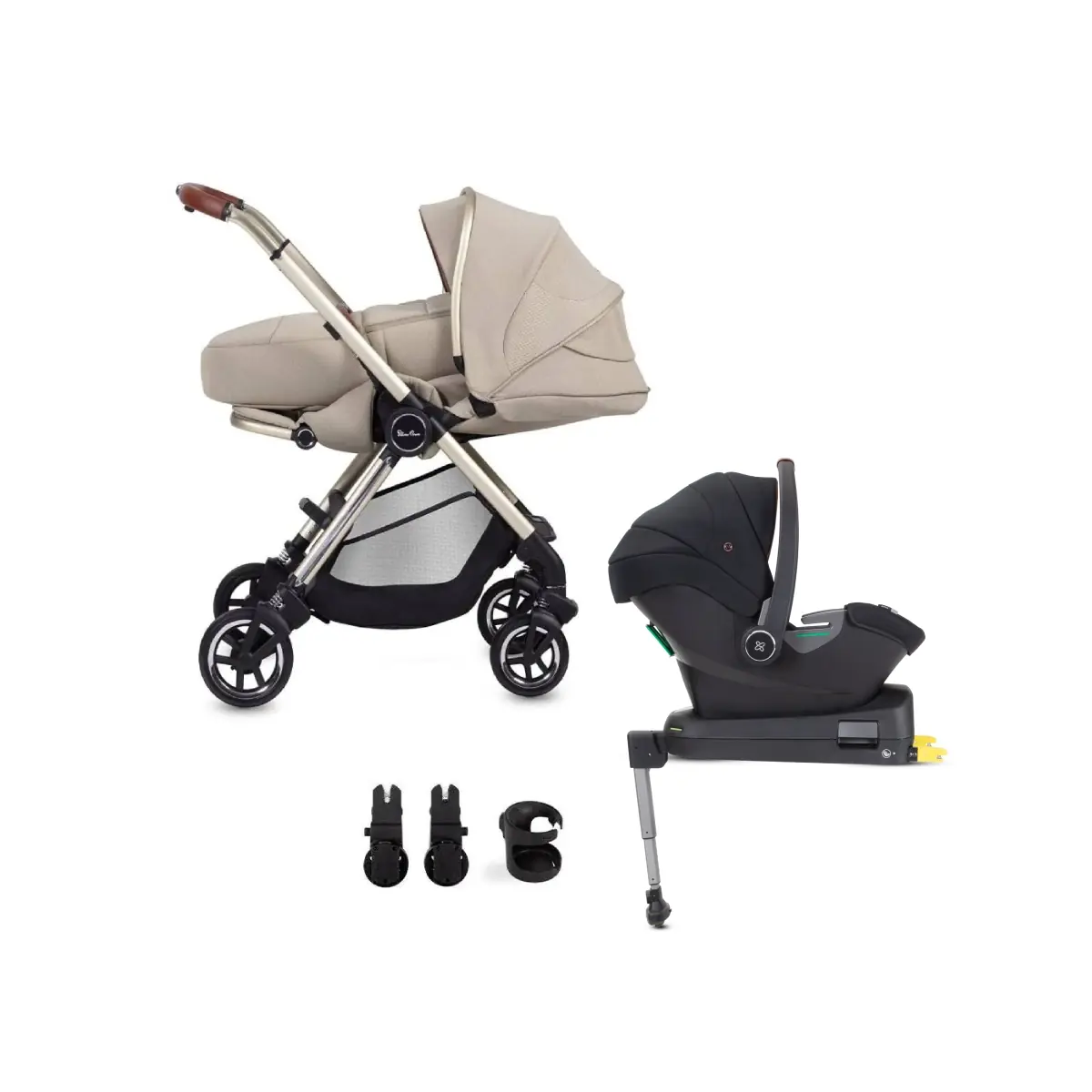 Image of Silver Cross Dune With Newborn Pod & Travel Pack - Stone