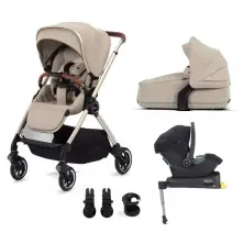 Silver Cross Dune With Compact Folding Carrycot & Travel Pack - Stone