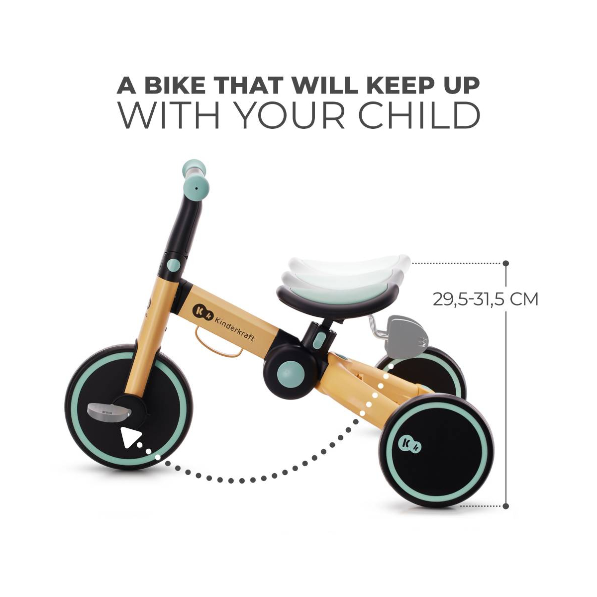 thumbnail image 2 of Kinderkraft 4TRIKE 3-in-1 Foldable Trike - Balance Bike & Push Toy For Kids 12 Months To 5 Years, Lightweight 2 of 13