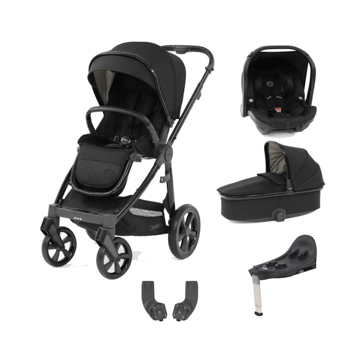 BabyStyle Oyster 3 Gloss Black Chassis Essential Capsule Travel System