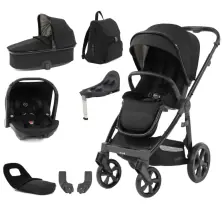 BabyStyle Oyster 3 Gloss Black Chassis Edition 7 Piece Luxury Travel System - Pixel