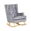 Nursery Collective Nursing Rocking Chair & Footstool Bundle - Midnight Grey/Natural Legs