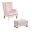 Nursery Collective Nursing Rocking Chair & Footstool Bundle - Dusty Pink/Natural Legs