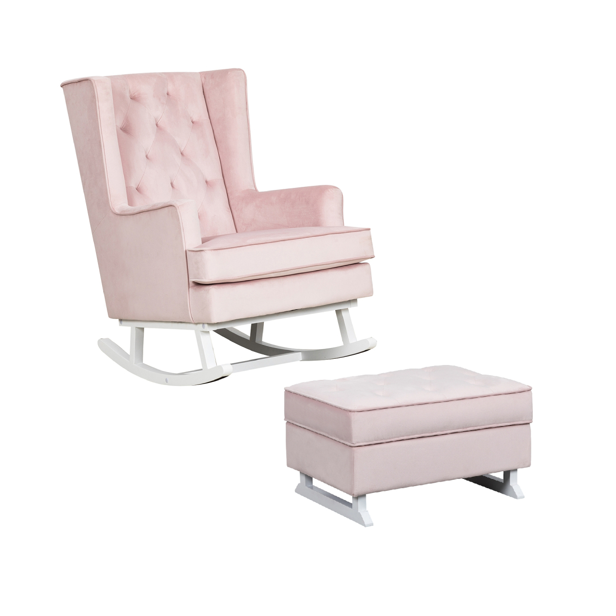 Nursery Collective Nursing Rocking Chair & Footstool Bundle
