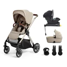 Silver Cross Reef Pushchair With First Bed Folding Carrycot & Travel Pack - Stone