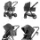 Babymore Memore V2 13 Piece Travel System Bundle with Pecan i-Size Carseat and ISOFIX Base - Black