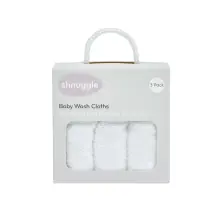 Shnuggle Pack of 3 Wash Cloths - White