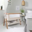 Tutti Bambini CoZee Bedside Crib-Scandinavian Walnut/Ecru