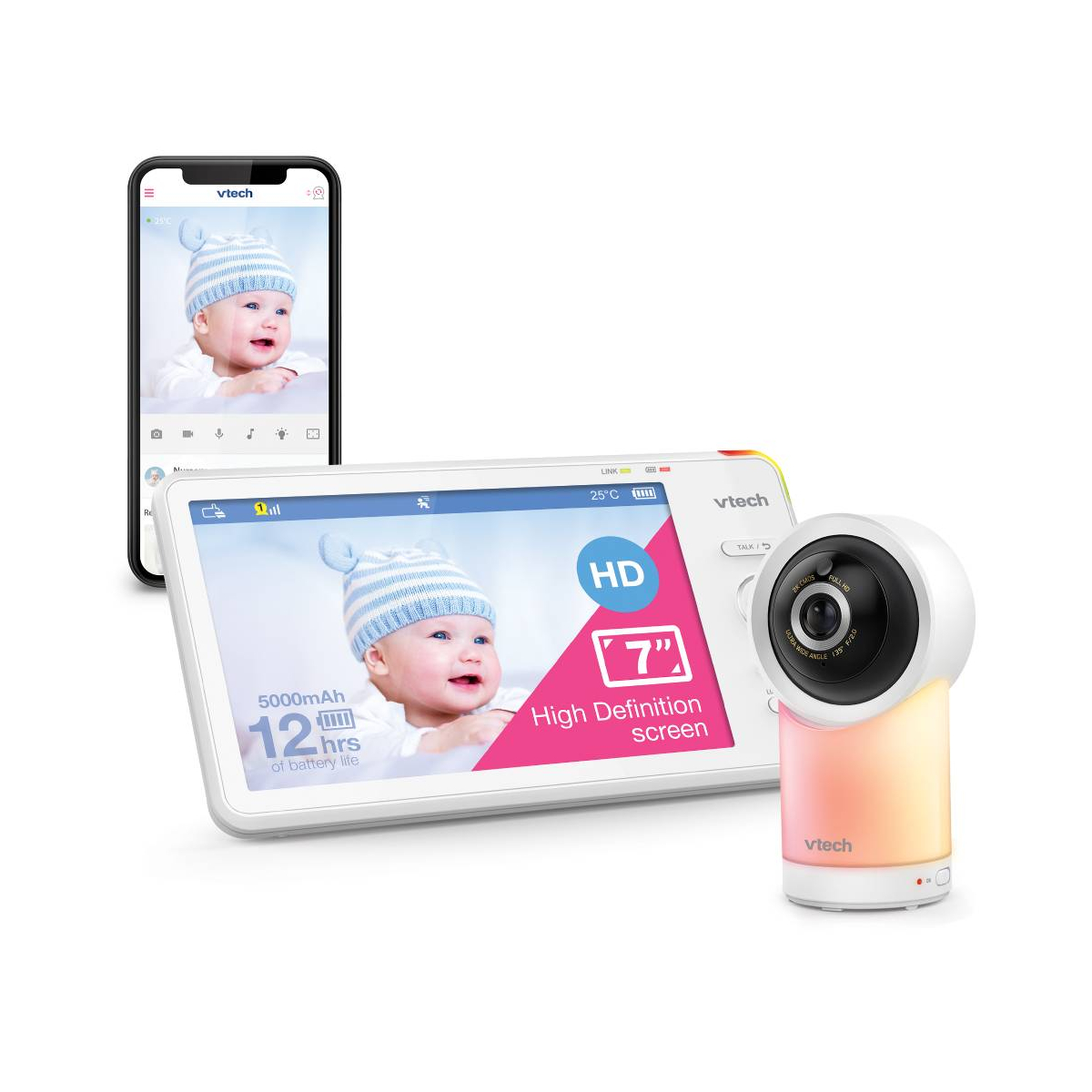 Vtech RM7766 7" Digital Colour LCD Smart WiFi Baby Monitor