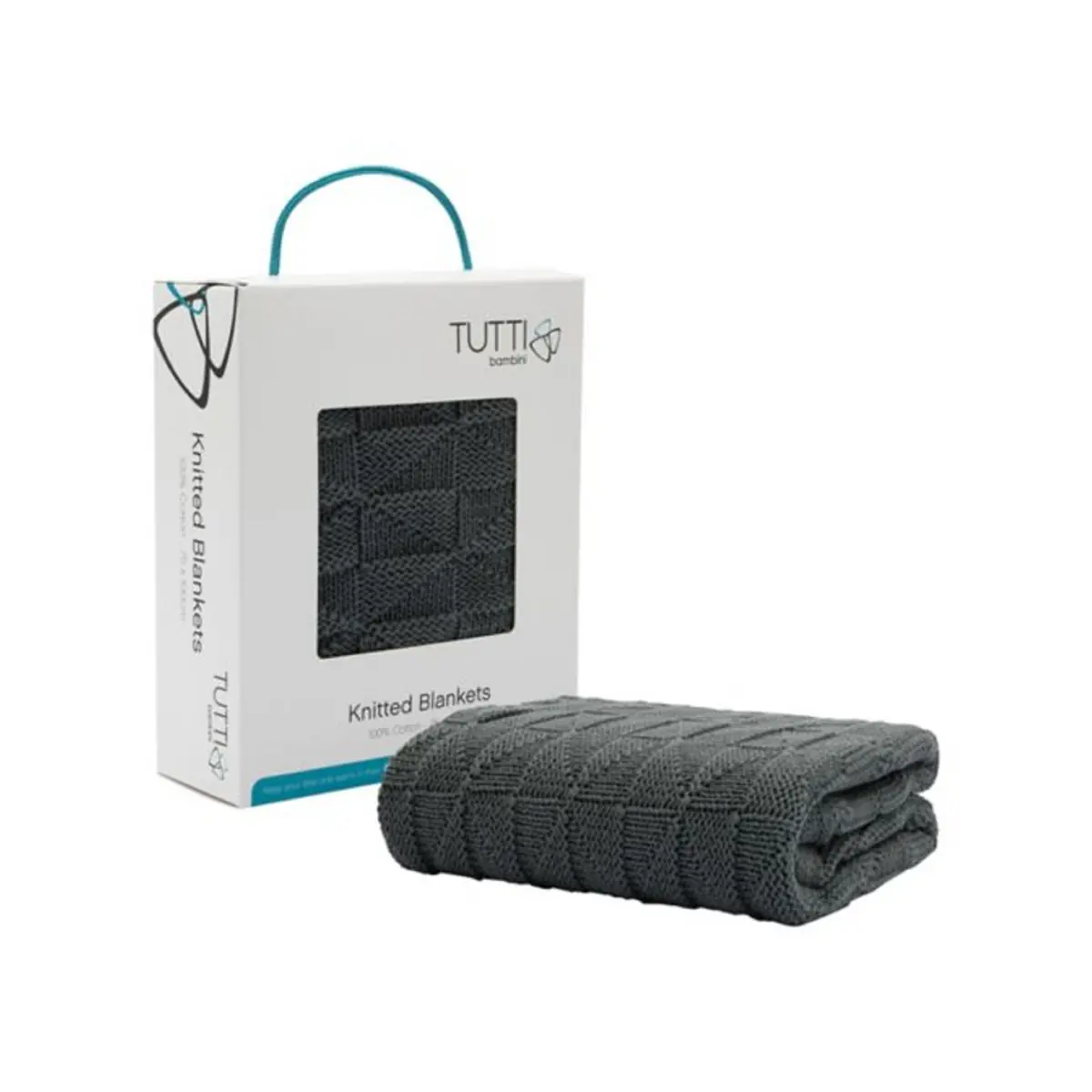 Image of Tutti Bambini Cozee Knitted Blanket - Charcoal (CL)