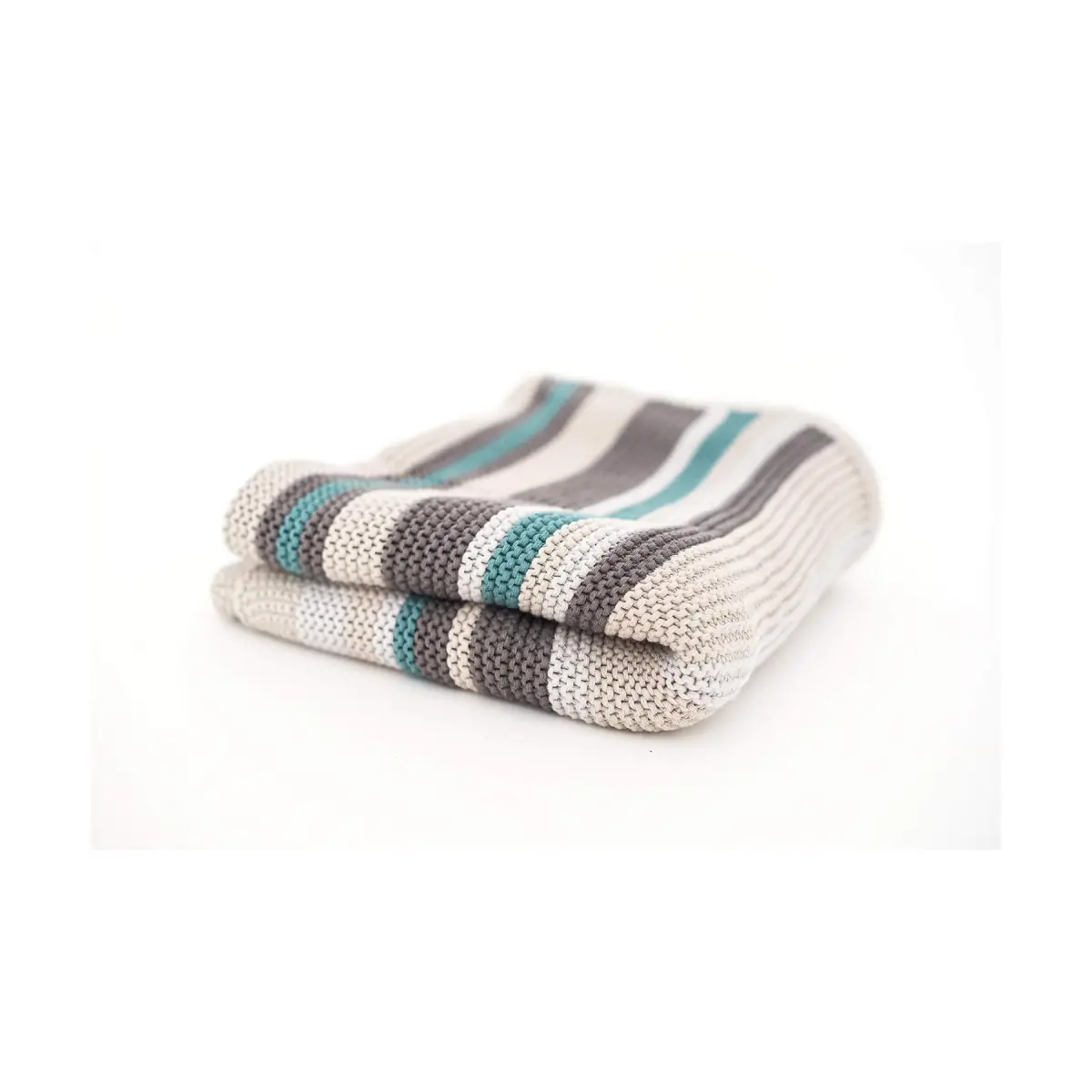 Image of Tutti Bambini Cotton Blanket - Putty Stripes (CL)