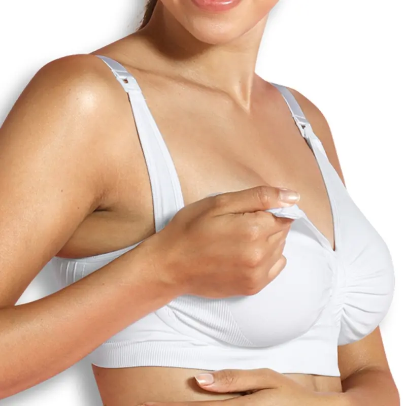 Carriwell - Maternity & Nursing Bra with Padded Carri-Gel support The Carriwell  Maternity and Nursing Bra with Padded Carri-Gel support is designed for  fuller breasts and curves, this patented “seamless” nursing bra