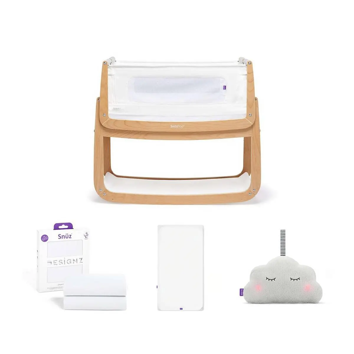 SnuzPod4 Bedside Crib Bundle Package – Natural