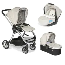 Tutti Bambini Arlo 5 Pieces Travel Bundle with ByGo Car Seat - Oatmeal/Chrome (CL)