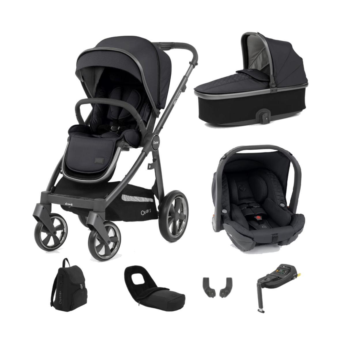 Babystyle Oyster 3 City Grey Chassis 3in1 Travel System