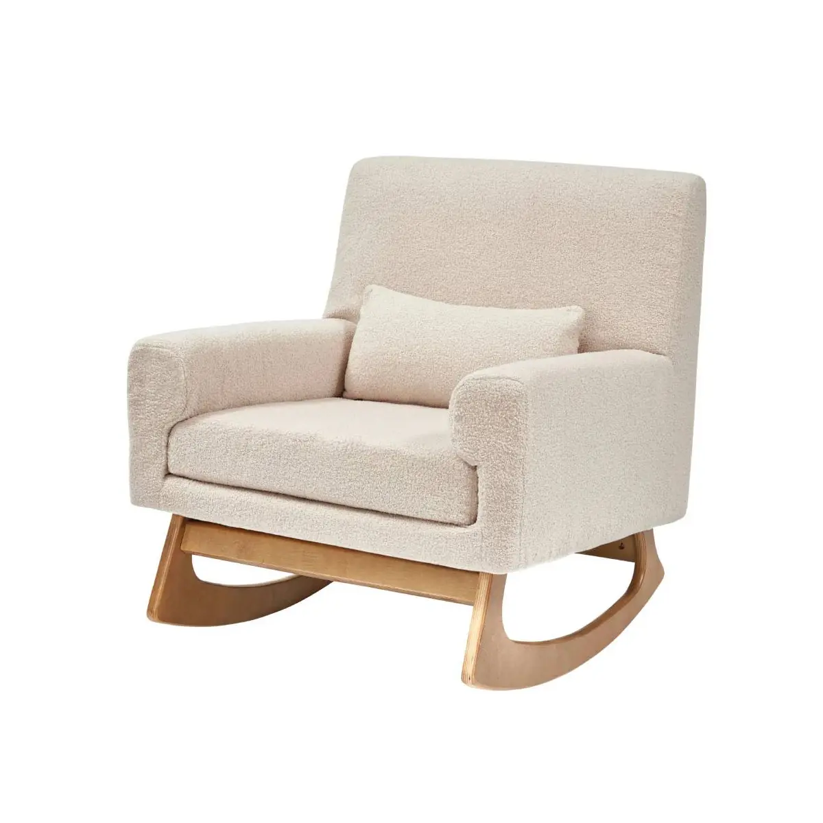 Image of Gaia Serena Boucle Rocking/Feeding Chair - Biscuit Boucle/Oak