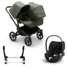 Bugaboo Donkey 5 Duo (Cloud T) Travel System Bundle - Black/Forest Green
