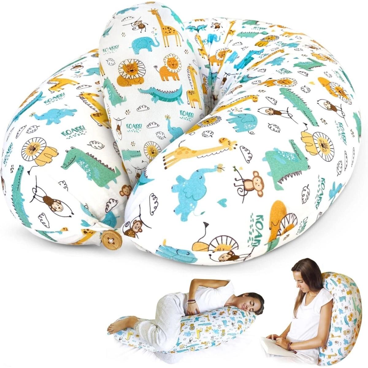 Image of Aya 4in1 Multifunctional Nursing Pregnancy Pillow – Animals