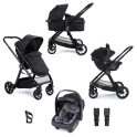 Babymore Mimi 3 in 1 Travel System Bundle with Coco i-Size Car Seat - Black