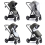 Babymore Memore V2 13 Piece Travel System Bundle with Pecan i-Size Carseat and ISOFIX Base - Black