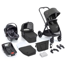 Babymore Memore V2 13 Piece Travel System Bundle with Coco i-Size Car Seat and Isofix Base - Black
