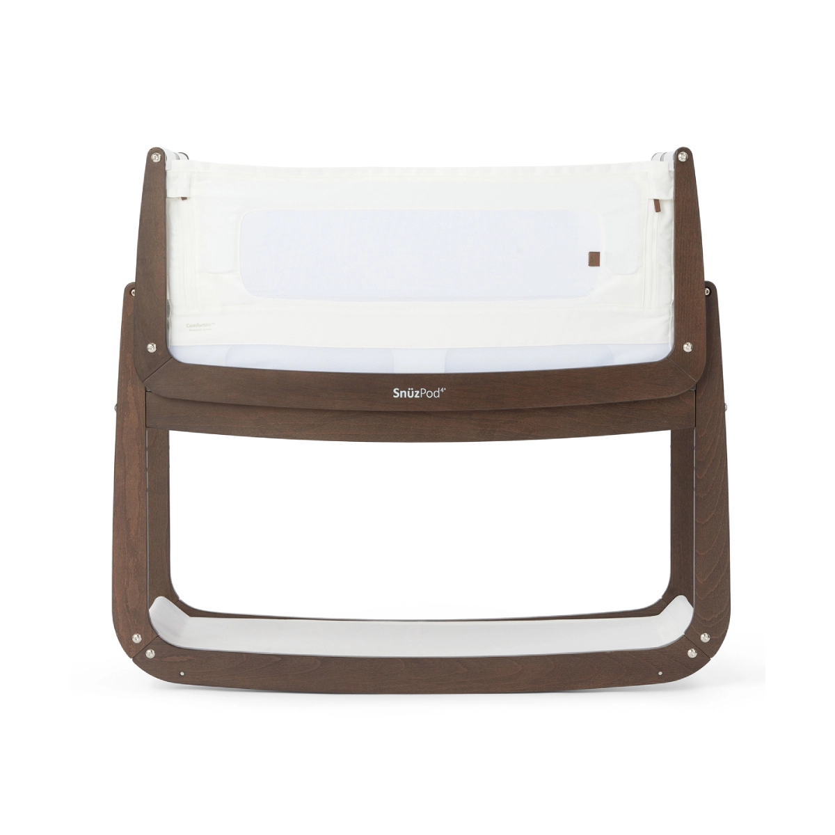 Image of SnuzPod⁴ Bedside Crib The Natural Edit with Mattress - Ebony + Free Nursing Pillow Worth £59.99!