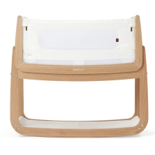 SnuzPod⁴ Bedside Crib The Natural Edit with Mattress - Oak + Free Nursing Pillow Worth £59.99!