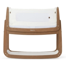 SnuzPod⁴ Bedside Crib The Natural Edit with Mattress - Walnut + Free Nursing Pillow Worth £59.99!