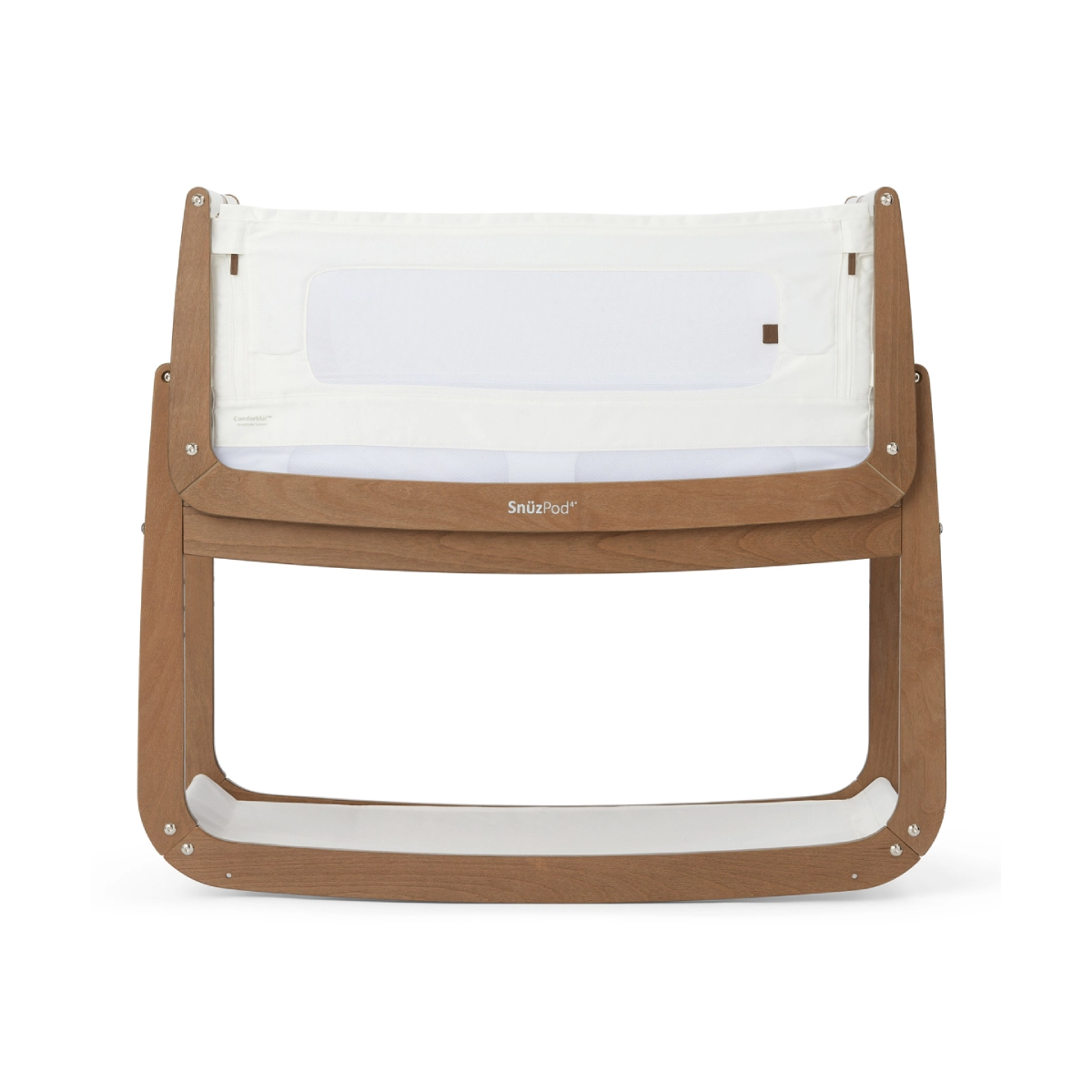 Image of SnuzPod⁴ Bedside Crib The Natural Edit with Mattress - Walnut + Free Nursing Pillow Worth £59.99!