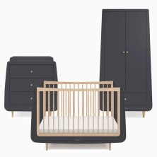 SnuzKot Skandi 3 Piece Nursery Furniture Set - Slate Natural