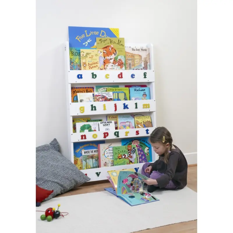 Tidy Books Bookcase With Alphabet-White