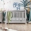 Obaby Stamford Luxe Sleigh Cot Bed Including Underbed Drawer-Warm Grey 