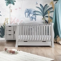 Obaby Stamford Luxe Sleigh 2 Piece Furniture Room Set - Warm Grey