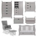 Obaby Stamford Luxe Sleigh 7 Piece Furniture Room Set - Warm Grey