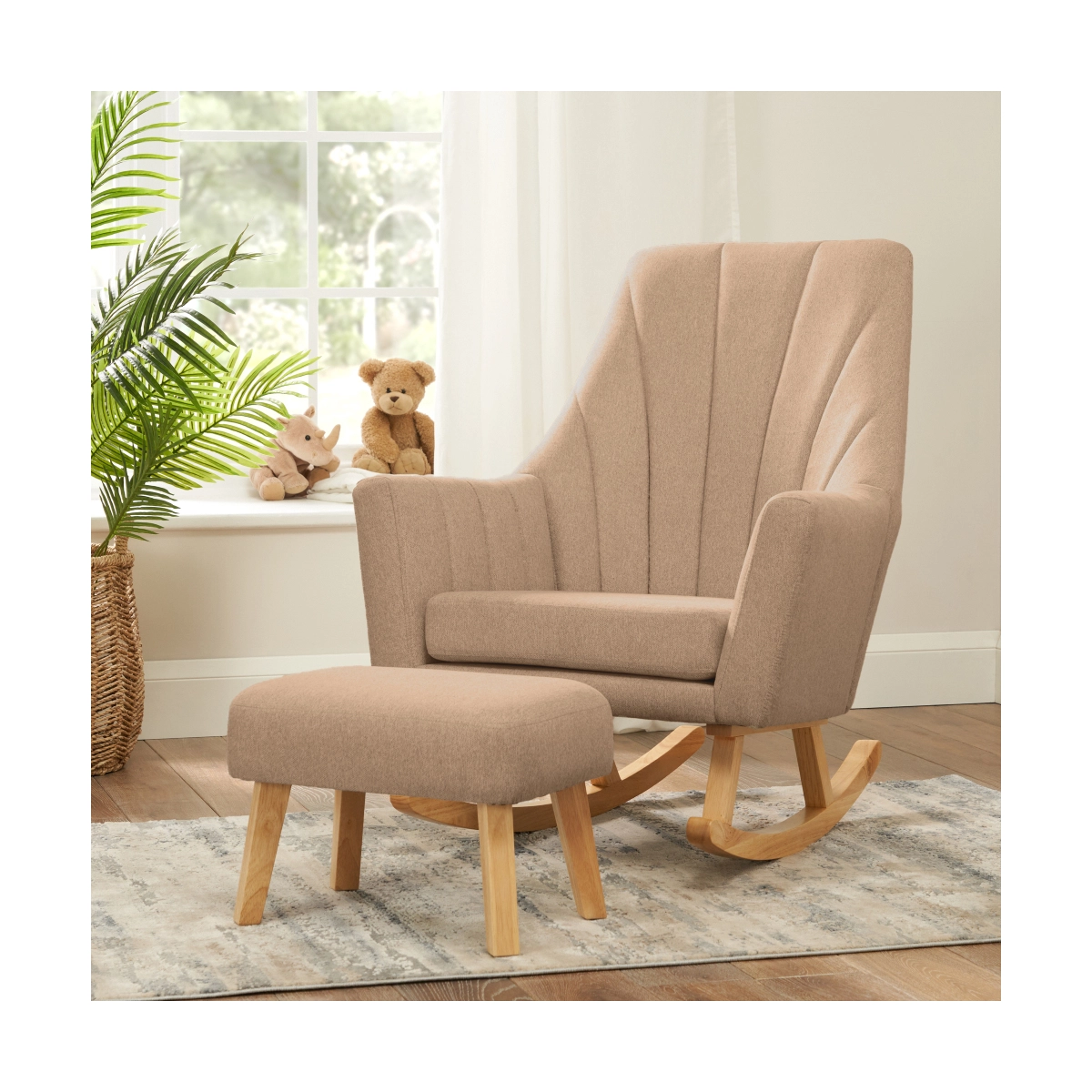 Image of Tutti Bambini Jonah Rocking Chair and Footstool Set-Caramel + Free Nursing Pillow Worth £59.99!