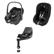 Maxi Cosi Pebble/Pearl/Familyfix 360 Group 0+ Car Seat Bundle - Essential Black