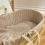 The Little Green Sheep Organic Knitted Moses Basket & Rocking Stand Bundle-Truffle