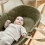 The Little Green Sheep Natural Quilted Moses Basket & Stand Bundle-Juniper Rice