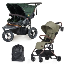 Out n About Didofy Double Stroller Bundle - Green/Olive