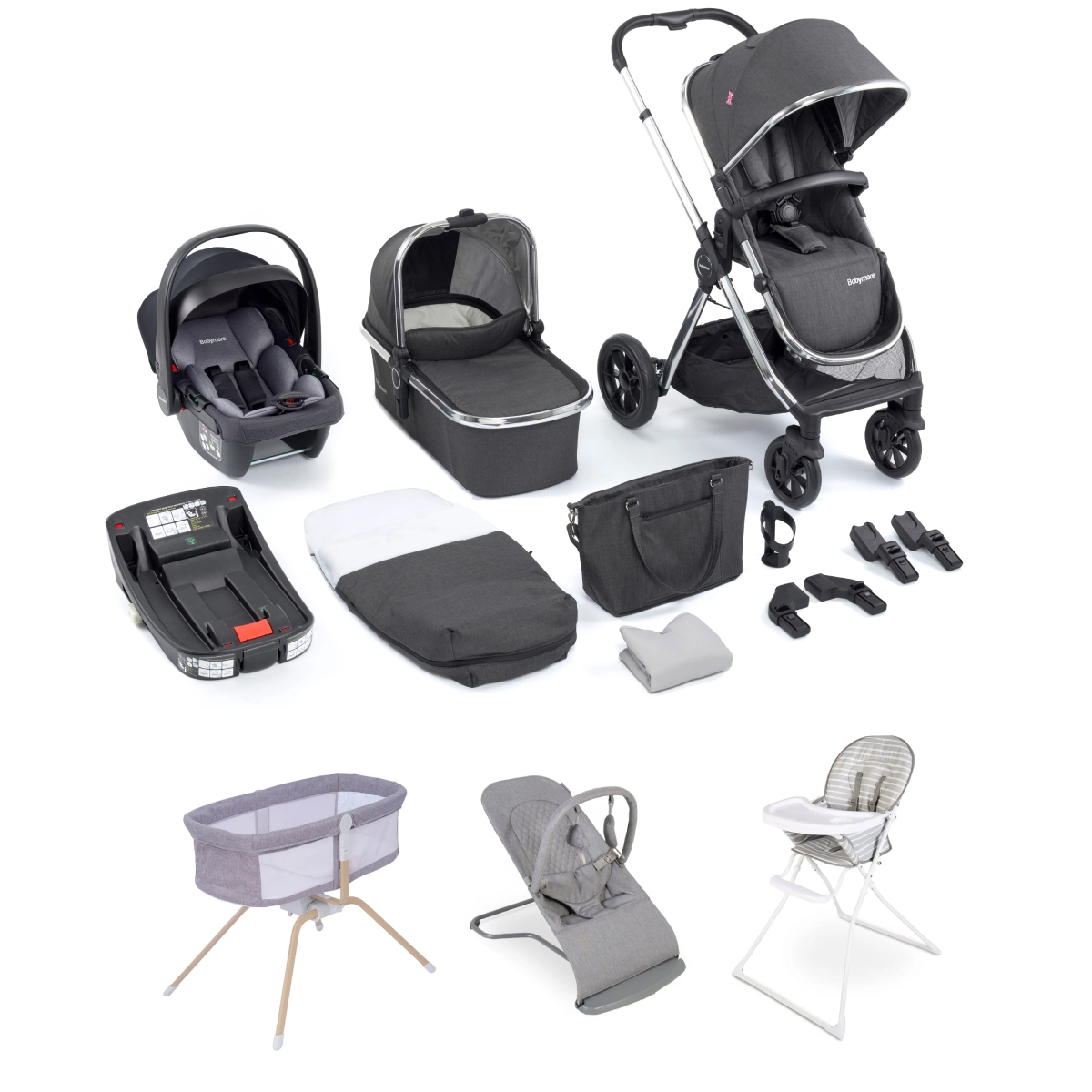 Image of Babymore Memore V2 16 Piece Everything You Need Travel System Bundle (Exclusive to Kiddies Kingdom)