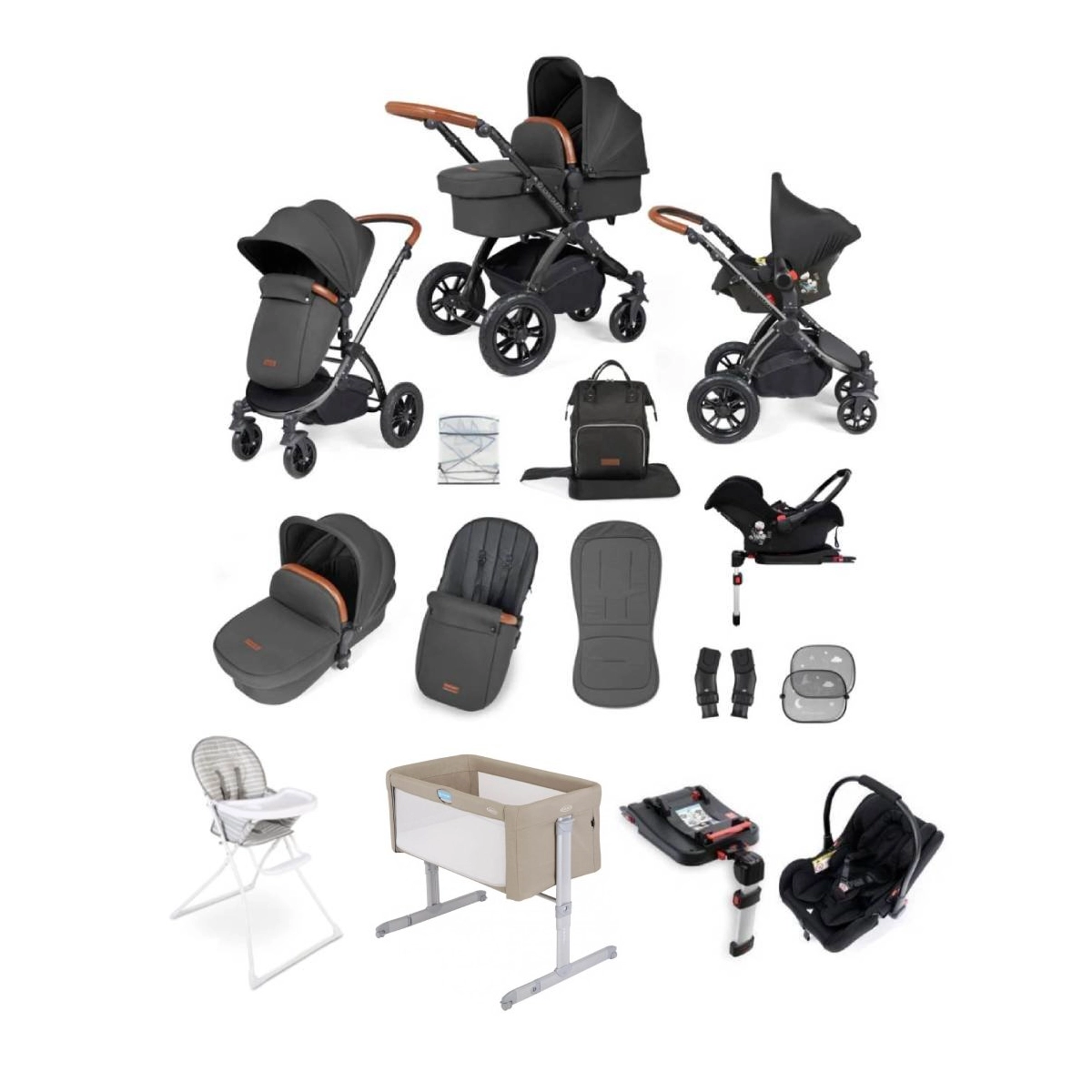 Image of Ickle Bubba Stomp Luxe 14 Piece Everything You Need Travel System Bundle (Exclusive to Kiddies Kingdom)