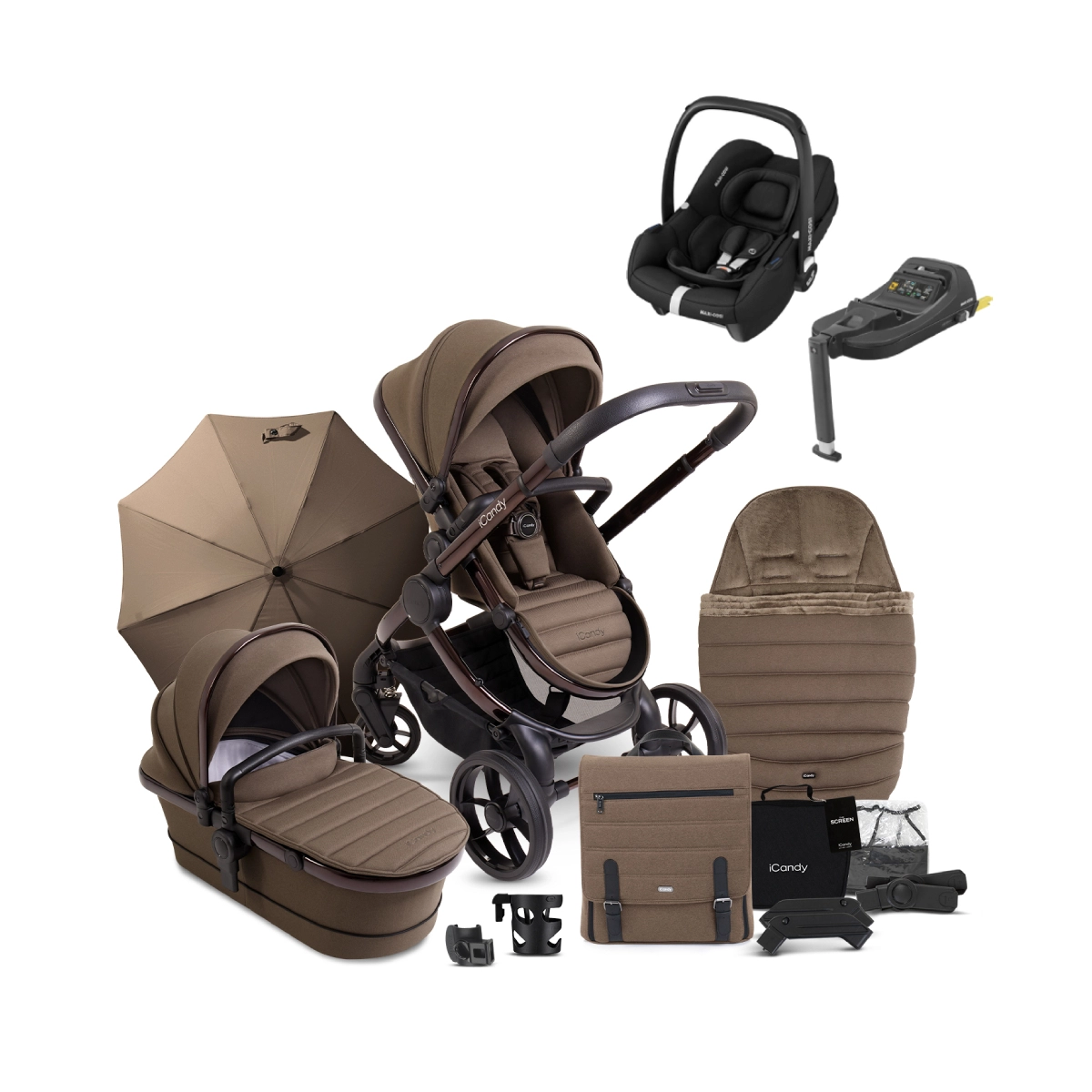 Image of iCandy Peach 7 Maxi Cosi Cabriofix i-Size Complete Travel System Bundle - Coco + Free Parvel Go Motion Sensor worth £69.99