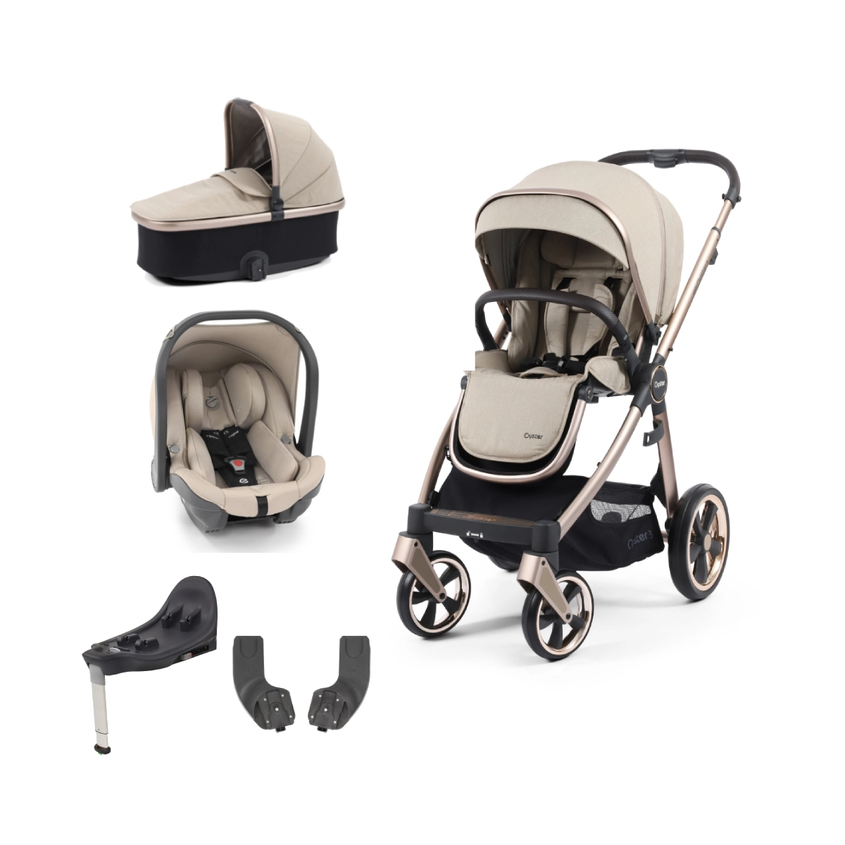 BabyStyle Oyster 3 Champagne Chassis Essential Capsule Travel System